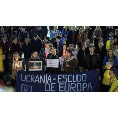 Concentración en Pamplona con motivo del cuarto aniversario de la invasión de Ucrania