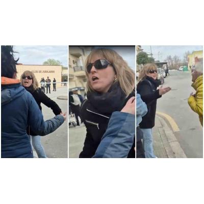 VÍDEO | La hermana del alcalde socialista de Caparroso increpa a Vox en pleno homenaje a los 'héroes del Plus Ultra'