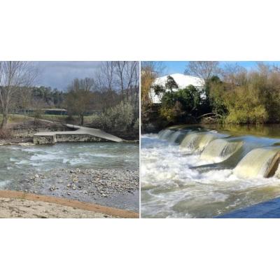 El sol descubre el 'nuevo' río Arga