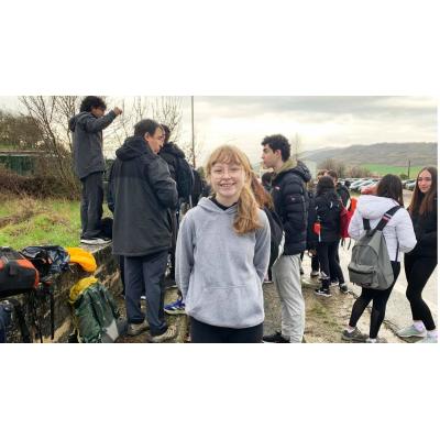 Polina, la navarra de 16 años que vive su primera Javierada: “Te cansas, pero te llena el espíritu”
