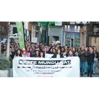 Unas 250 personas acompañan a la Plataforma 8M en Tudela