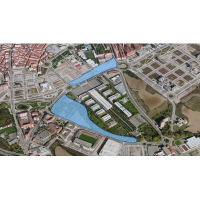 Las dos zonas de Pamplona que van a quedar unidas y en las que se construirán 400 viviendas