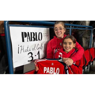 La camiseta de Pablo seguirá presente en El Sadar cada partido: "Hasta el cielo"