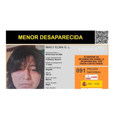 Denuncian la desaparición de una menor de edad en Fustiñana