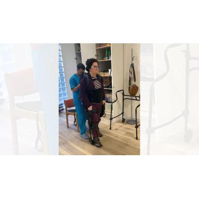 Vídeo de demostración del uso del exoesqueleto por una usuaria de la asociación Esclerosis Múltiple de Navarra
