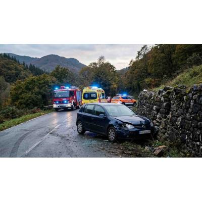 Un herido de 75 años tras empotrar su coche contra un muro en un pueblo de Navarra: su pronóstico es reservado