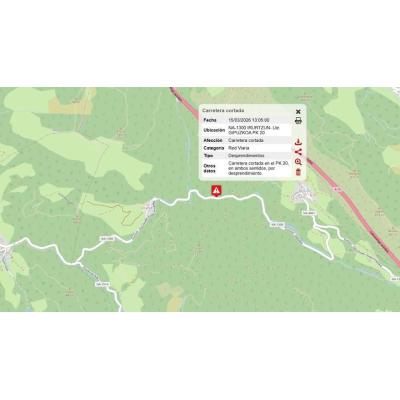 Un desprendimiento de árboles y rocas obliga a cortar la NA-1300 a su paso por Larraun