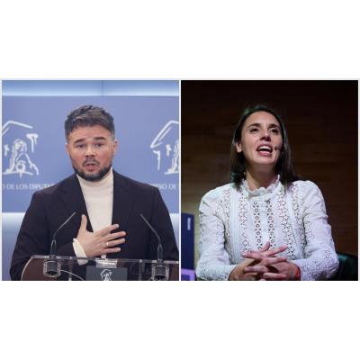 Rufián e Irene Montero agitan de nuevo a la izquierda al anunciar un acto público juntos