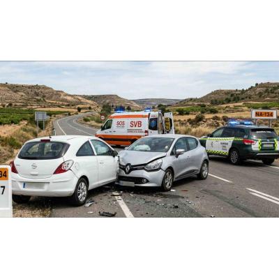 Accidente en la NA-134 en Azagra: una mujer herida con latigazo vertical y trasladada al hospital