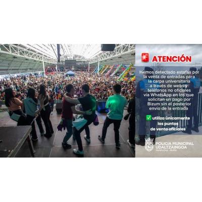 Sin Carpa Universitaria en Pamplona y sin pasta: denuncian estafas en la venta de entradas a particulares