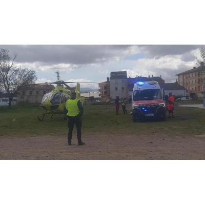 Evacuado en helicóptero un joven tras sufrir una crisis cardíaca en Mendavia