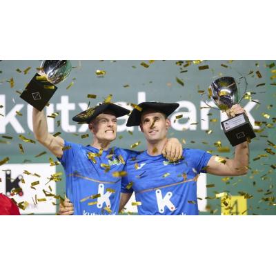 En imágenes: Laso-Albisu, campeones del Parejas tras derrotar a Altuna III-Ezkurdia en el Navarra Arena de Iruñea.