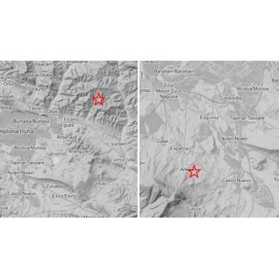 Dos terremotos de magnitud 3.1 y 2.5 sacuden Navarra el lunes y el martes
