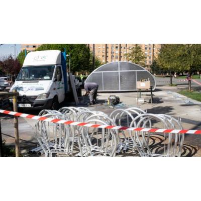 La Rochapea y San Jorge estrenan nuevos aparcamientos cubiertos de bicicletas con 100 plazas