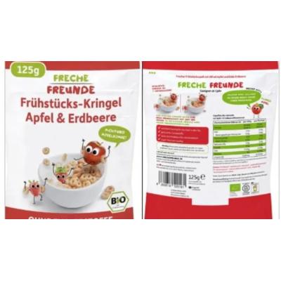 Consumo alerta de la presencia de alérgenos no incluidos en el etiquetado de cereales de la marca Freche Freunde