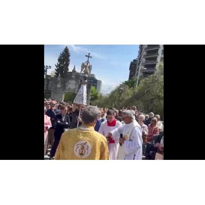 Vídeo de la despedida del Ángel de Aralar de Pamplona