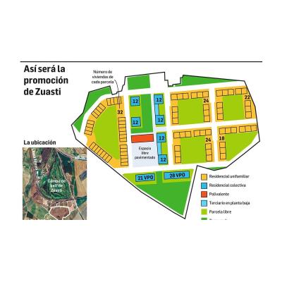 El plan para Zuasti incluye pisos para jóvenes y viviendas más pequeñas