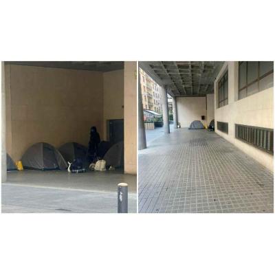 Aparecen tiendas de campaña en el centro de Pamplona en plena ola de regularización de inmigrantes