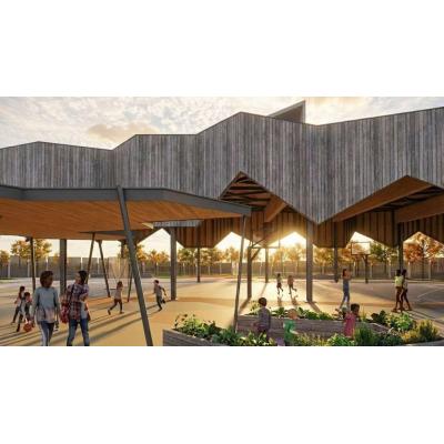 La curiosa forma que tendrá la nueva cubierta del patio de un colegio público de Pamplona