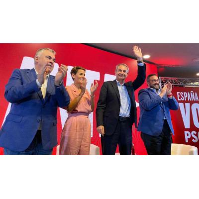 El día que Zapatero presumió en Pamplona de ser "limpio y honesto" junto a Chivite y Cerdán