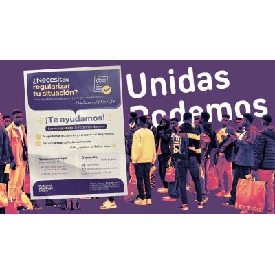 Podemos hace campaña en Tudela y ayuda gratis a los inmigrantes ilegales a conseguir la regularización de Pedro Sánchez