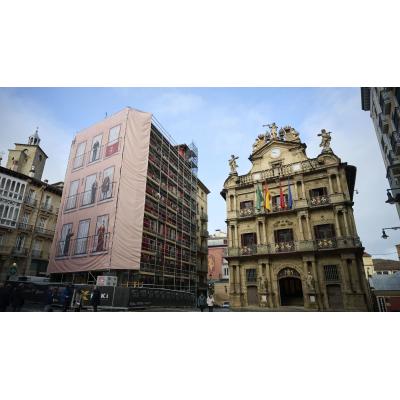 El histórico edificio de Pamplona que afronta su recta final tras casi un año de obras de rehabilitación
