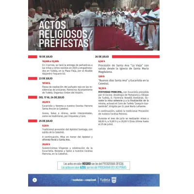 Santa Ana 2026: ACTOS RELIGIOSOS / PREFIESTAS